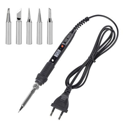 China New Design 80W 110V 220V LCD Temperature Digital Display Adjustable Electric Soldering Irons JCD Soldering Iron for sale