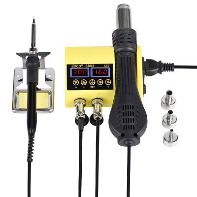 中国 Temperature Adjustable JCD 2 in 1 Soldering Station with Soldering Iron Pneumatic Gun Hot Soldering Tools 750W 販売のため