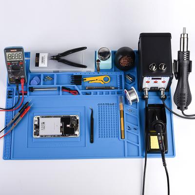 Китай Electronic Repair Soldering Mat Insulation Silicone Welding Pad Repair Work Kit Heat Resistant Magnetic Soldering Station For BGA Soldering Iron продается