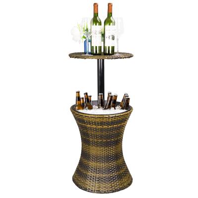 China New Height Adjustable Amazon Rattan Hot Selling Furniture With Table Height Adjustable Wicker Ice Bucket Bar Wine Chilled Tool Kit for sale