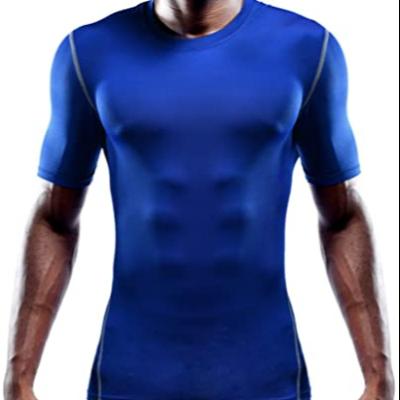 China Custom Men's Workout Shirts Performance Quick Dry Short Sleeve Sporty Compression Shirt QUICK DRY for sale