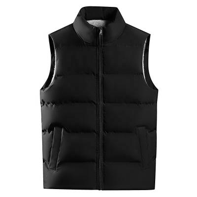 China Hot Selling Custom Made Casual Windproof Men Invest Outer Zipper Warm Thick Winter Wear Sleeveless Vest For Men for sale