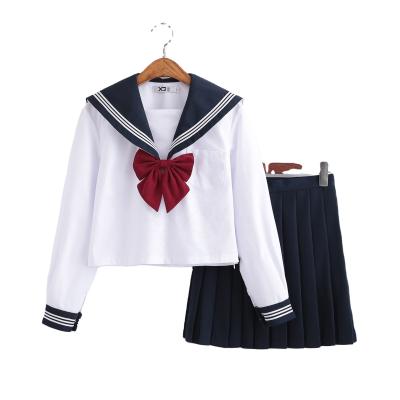 China Custom Made Japanese Middle School Style Young Girls School Uniforms New Tops for sale