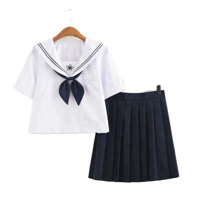 China Custom Design College Girls Latest School Casual Uniforms (shirt+pleated school skirt) for sale