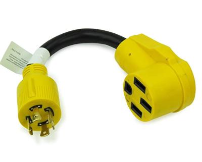 China Industrial Equipment L14-30 Locking Plug 14-50 to Standard Connector RV Camp Power Cord - Length is 12 inches for sale