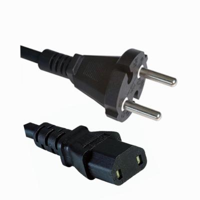 China CEE7/17 Euro 2 Pin Power Cord Residential / General Purpose Plug to IEC 320 Female C17 Mains Cable European Europe EU German VDE Approval for sale