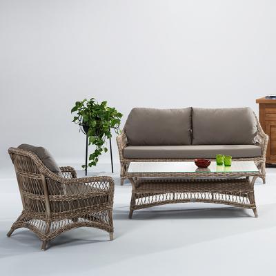 China This sofa chair is made of anti-rust aluminum frame new design full weaving sofa with cushion outdoor Marbella sofa set for hotel and garden for sale