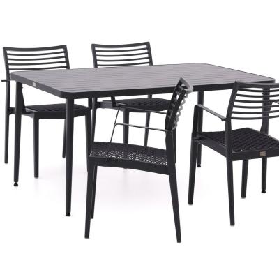 China KD New Design Space Saving Dining Set With Cushion Patio Dining Rattan Set For Hotel for sale