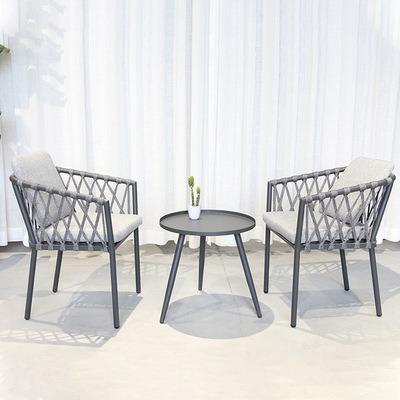 China Full alu.set With Comfortable Cushion Factory Top Selling Manufacturer Weaving With 3 Pieces Patio Bistros Cushion Set For Hotel And Home for sale