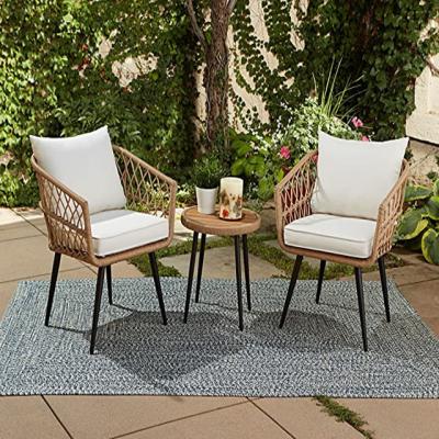 China Full alu.set with cushion modern design comfortable stackable wicker patio set furniture outdoor garden set for relaxation for sale