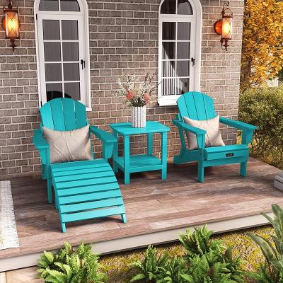 China This sofa chair is made of rustproof aluminum frame patio HDPE outdoor Adirondack chair, turquoise blue for sale