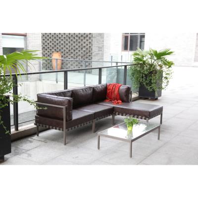 China 1.save the space K/D factory direct sales good quality 2.PU leather outdoor aluminum conversation sets for outdoor for sale