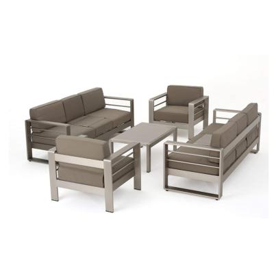 China Includes: two (2) loveseats and one (1) table and two (2) chairs. Factory Supply Favorable Style Useful Aluminum Outdoor Patio Furniture Outdoor Set for sale