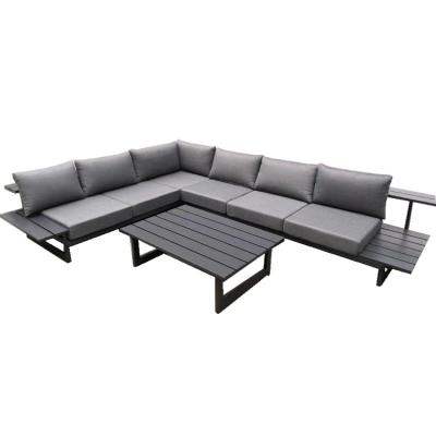 China Full alu.set With Cushion Comfortable Factory Manufacturer Fashionable Style Aluminum Patio Garden Outdoor Furniture Sofa Set for sale