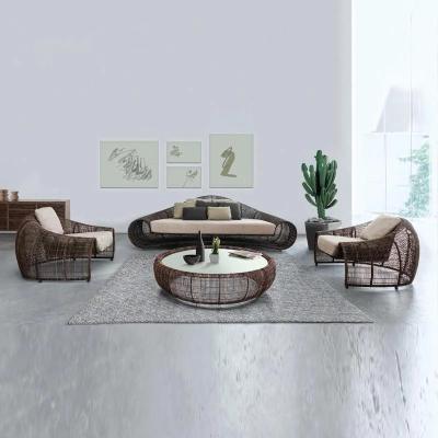 China 1.banana leaf gray wicker with cushion waterproof for morden outdoor furniture home and garden sofa sets for sale