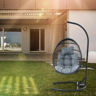 China This sofa chair is made of new arrival rustproof aluminum frame wicker weaving with outdoor hanging cushion swing chair for garden for sale