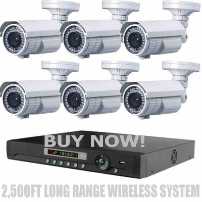 China LONG RANGE WIRELESS 2,500Ft Night Vision 1200TVL Waterproof Security Cameras for sale