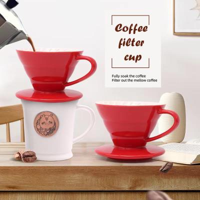 China Bohemian Ceramic Coffee Filter Mug Hand Brew Coffee Filter Mug for sale