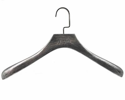 China Wide Shoulder Wooden Hanger With Trouser Bar For Suits HA7338 New Design Custom Hanger Wooden Pants Hanger for sale