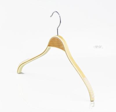 China Top Level China Hanger Factory Laminated Wood Hanger With Clips for sale