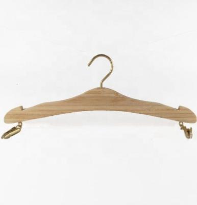 China Durable Stylish Natural Bamboo Wooden Wooden Underwear Women Hanger with Durable Staples Wooden Lingerie Hanger for sale