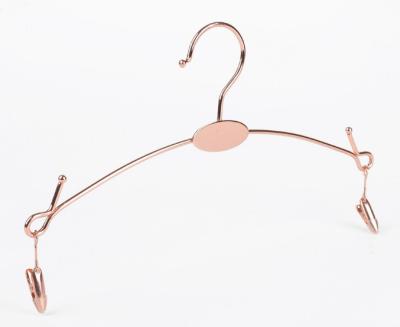 China Show Small Thin Metal Hangers For Underwear Copper Color for sale