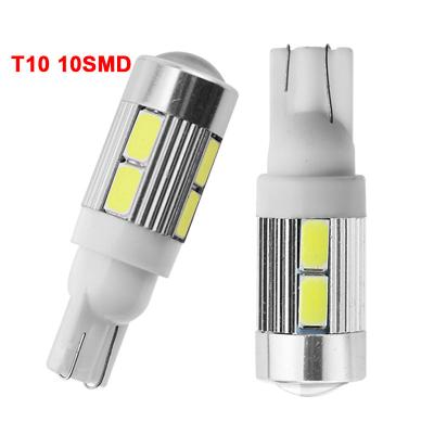 China BWX T10 Super Bright w5w 921 194 5630 Width 10-SMD 12V Car LED Bulbs Light Lamp With T10 5630 10 Lens for sale