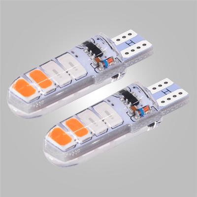 China BW11 s Auto Led Refit Silica Gel Explosion T10 5630 8smd Two Color LED License Plate Turn Signal Lamp , SI T10 5630 8 for sale