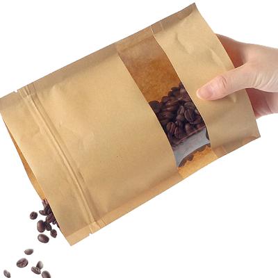 China Recycled Materials Brown Kraft Paper Bags With Window for sale