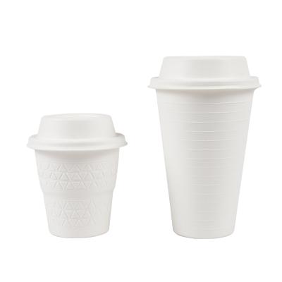 China Sugar cane biodegradable bagasse coffee cups and ids to go for sale