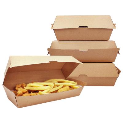 China Disposable Biodegradable Disposable Meat Beef Box Food Grade Packaging Paper Lunch Paper Hamburger Box for sale