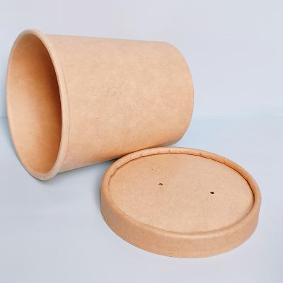 China Disposable Custom Logo Takeaway Food Lunch Box Noodles Paper Containers, Food Grade Paper Bowls With Paper Lid for sale