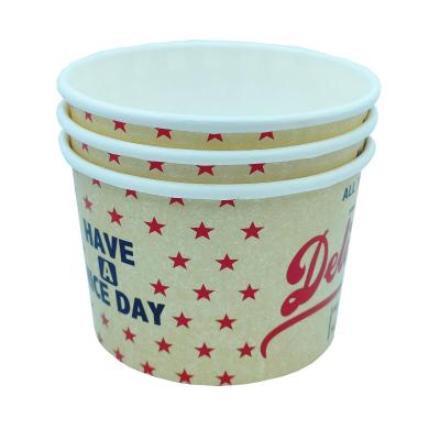 China High Quality Disposable Stocked Eco Friendly Biodegradable Custom Wrapping Paper Ice Cream Disposable Cup And Lid for sale