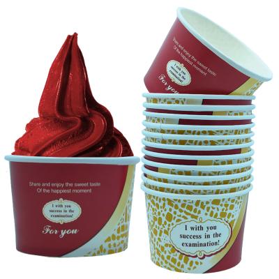 China Biodegradable Disposable Ice Cream Cup High Quality Paper Bowl Eco-friendly Disposable Ice Cream Cup for sale