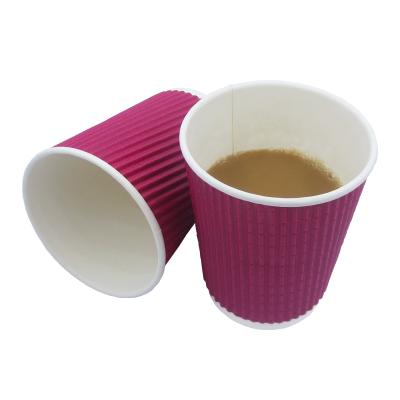 China Recycled Materials OEM Disposable Multi Color OEM Custom Lidded Corrugated Home Paper Cups for sale