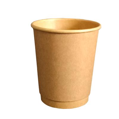 China Wholesale Disposable Light Weight Kraft Paper Cups Double-Layer Insulated Paper Beverage Cups for sale