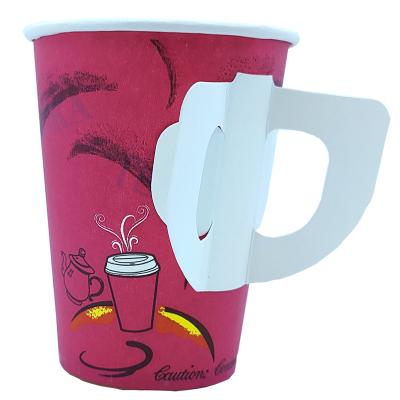 China Disposable Easy To Carried Paper Cup Single Wall Pe Coated Coffee Handled Paper Cup for sale