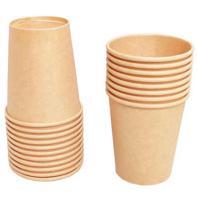 China Disposable Coffee Cup 8oz Paper Double PE Double Kraft Paper Cup Disposable High Quality Single Wall Hot Drink Cup for sale