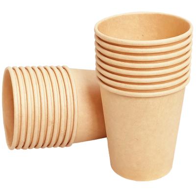 China Food Grade Disposable Kraft Paper Single Wall Cup For Coffee Drinks Environmental Friendly Material for sale