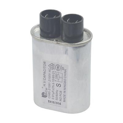 Chine Microwave Oven Capacitor Bicai 2100v 0.91uf 2+Thick 2 Insert High Voltage Capacitor For Microwave Oven 30 Years Capacitor Manufacturer à vendre