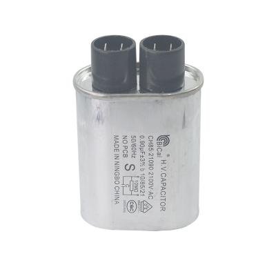 China General Purpose Bicai 2100v 0.9UF 3+3 Insert Thick Microwave High Voltage Capacitor Te koop