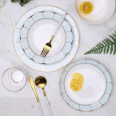 China Good Price Sustainable Ceramic Dishes Sets Round Shape Dinner Plate Sets For Restaurant Luxury Porcelain+Dinner+Sets for sale