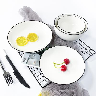 China Viable Elegant White Porcelain Dinner Table Set Dish Dinner Set Ceramic Dinner Sets For Home Dinnerware for sale