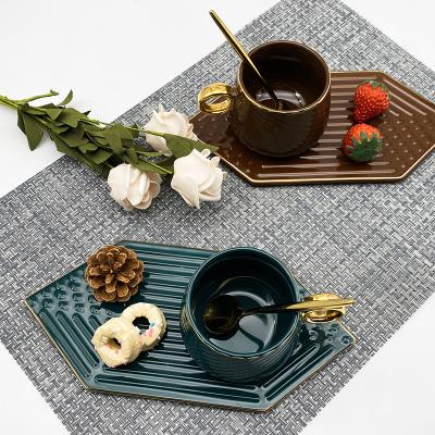 China New Viable European Coffee Cup Saucer Coffee Cup Saucer Coffee Set Ceramic Tea Set for sale