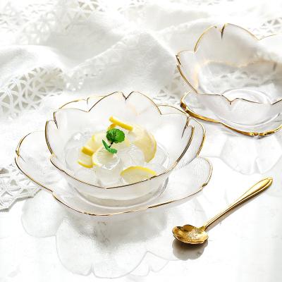 China Viable Custom Wholesale Glass Bowl Set Tableware Cherry Dish Glass Dish Sets for sale