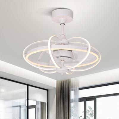 China Modern Invisible Ceiling Fans 85W Dimmable LED Lighting Modern Ceiling Fan with Remote Control 5 Fan Blades for sale