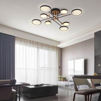 China Surface Mounted Acrylic 2021 Led Chandelier Modern Luxury Gold Metal Living Room Bedroom Decorative Warm White Ceiling Lamp for sale