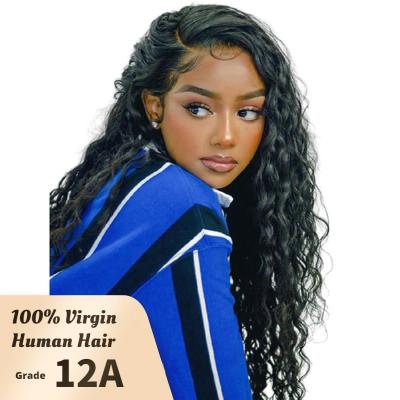 China Natural Wave HD Human Hair Wigs For Black Women Sellers Deep Frontal Water Wave Braided Full Closure 360 ​​Lace Front Human Hair Wigs for sale