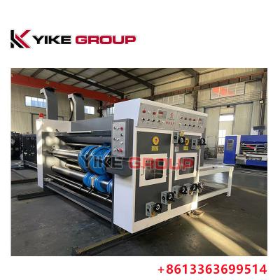 China YIKE GROUP Chain Type Two Color Printing Rotary Slotting Corrugated Box Making Machine for sale