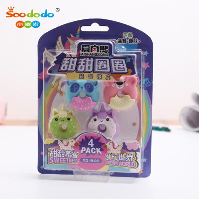 China Wholesale Promotional Eraser Stationery Promotion Puzzle Unicorn Donut Pencil Eraser Cute Creative for sale